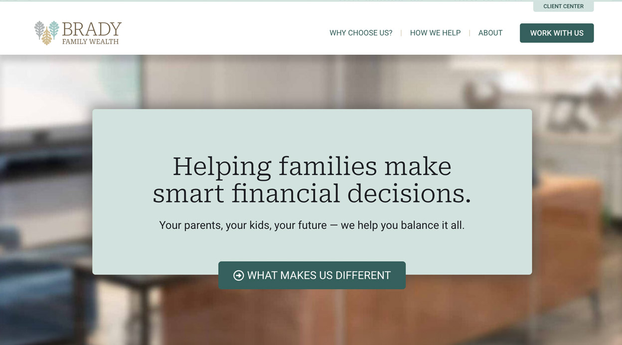 Brady Family Wealth homepage
